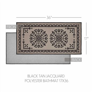Custom House Black Tan Jacquard Polyester Bathmat 17x36
