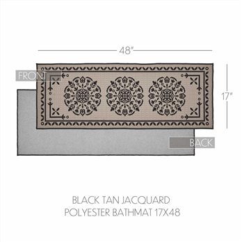 Custom House Black Tan Jacquard Polyester Bathmat 17x48