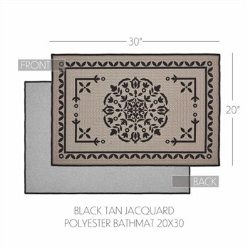 Custom House Black Tan Jacquard Polyester Bathmat 20x30