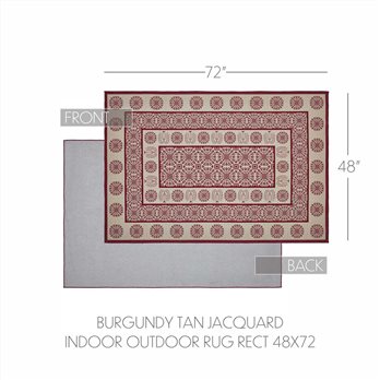 Custom House Burgundy Tan Jacquard Polyester Rug Rect 48x72