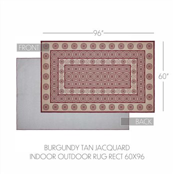 Custom House Burgundy Tan Jacquard Polyester Rug Rect 60x96