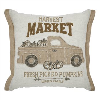 Harvest Market Fresh Picked Pumpkin Truck Pillow 18x18