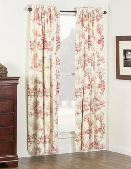 Bouvier Red Curtain Panel Pair
