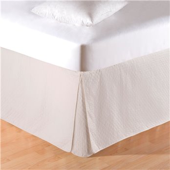Cream Quilted King Bedskirt