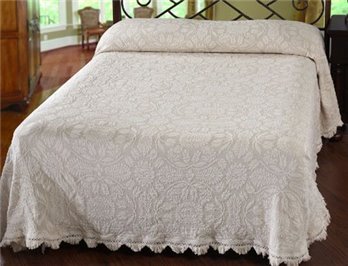 Colonial Rose King Antique Bedspread