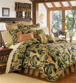 La Selva Black Twin Thomasville Comforter Set (15" bedskirt)