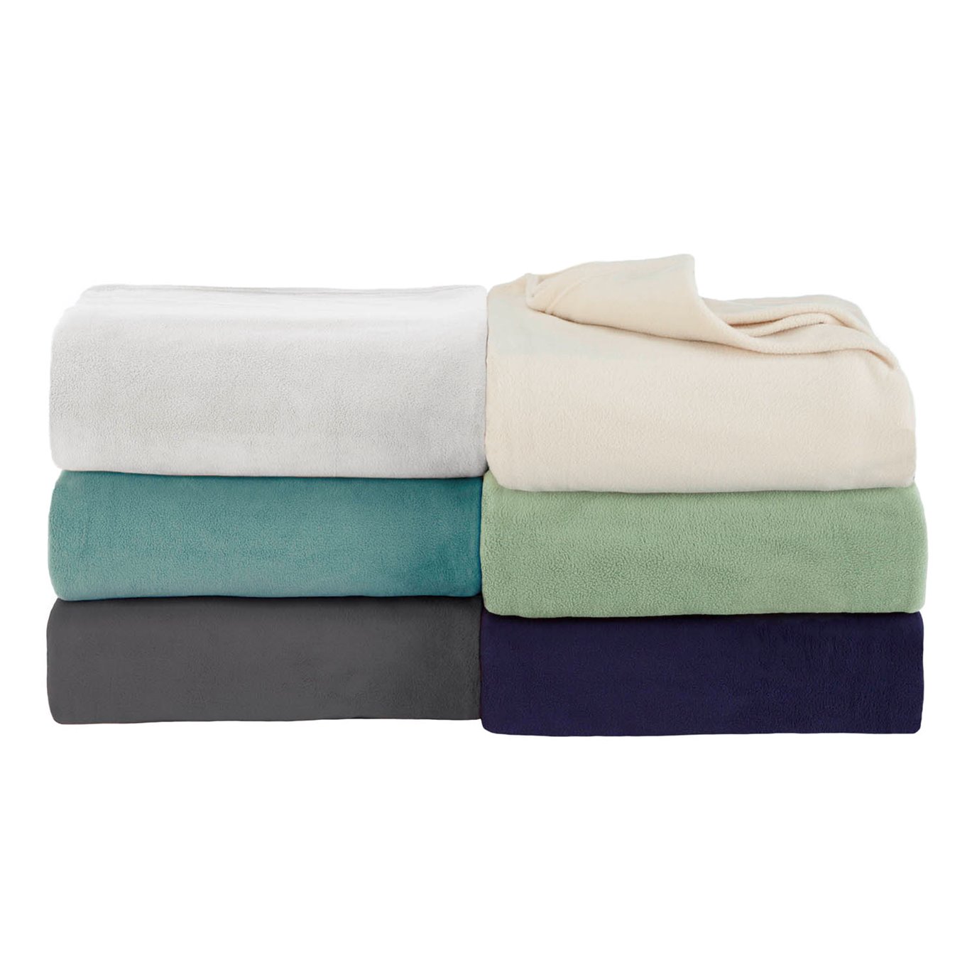 Vellux Microfleece Navy, Sage, White & more Blankets by WestPoint Home
