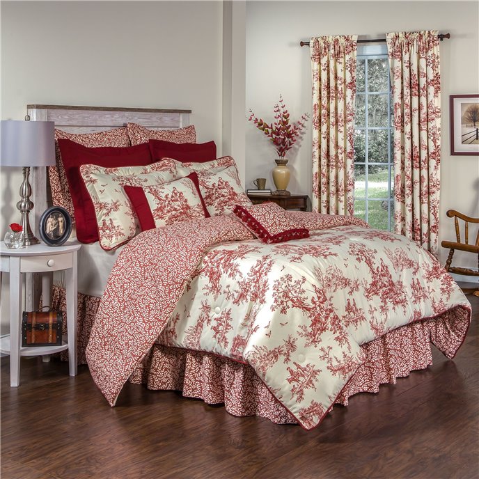 Red Bouvier Toile Comforter Sets And, Black And White Toile Twin Bedding