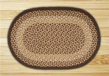 Chocolate/Natural Oval Braided Rug 8'x11'