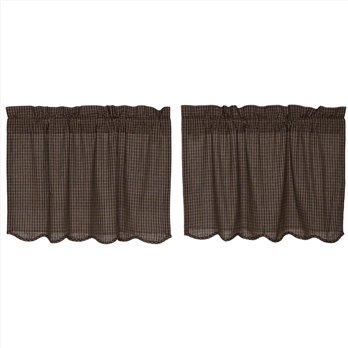 Kettle Grove Plaid Tier Scalloped Set of 2 L24xW36