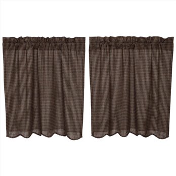 Kettle Grove Plaid Tier Scalloped Set of 2 L36xW36