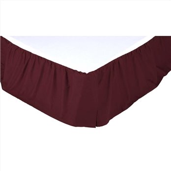 Solid Burgundy King Bed Skirt 78x80x16