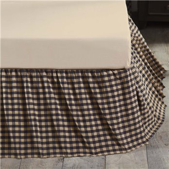 Navy Check Queen Bed Skirt 60x80x16