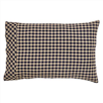 Navy Check Standard Pillow Case Set of 2 21x30