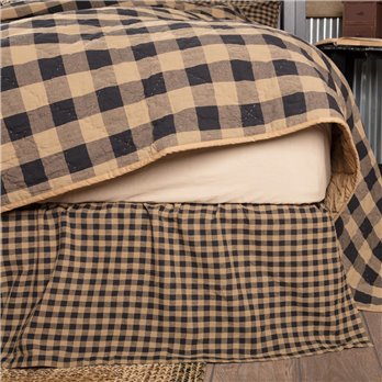 Black Check King Bed Skirt 78x80x16