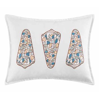 Cabana Bay 3 Shells Embroidered Pillow