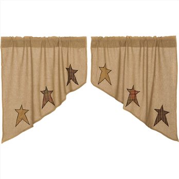 Stratton Burlap Applique Star Swag Set of 2 36x36x16