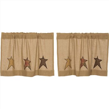 Stratton Burlap Applique Star Tier Set of 2 L24xW36