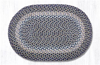 Blue/Natural Oval Braided Rug 20"x30"