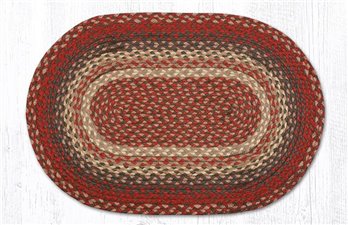 Burgundy Oval Braided Rug 20"x30"