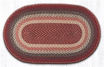 Burgundy Oval Braided Rug 27"x45"