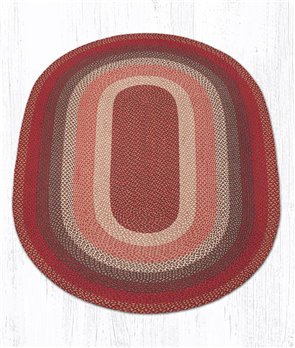 Burgundy Oval Braided Rug 5'x8'