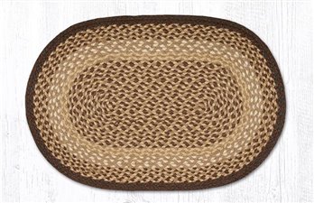 Chocolate/Natural Oval Braided Rug 20"x30"