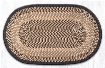 Chocolate/Natural Oval Braided Rug 27"x45"