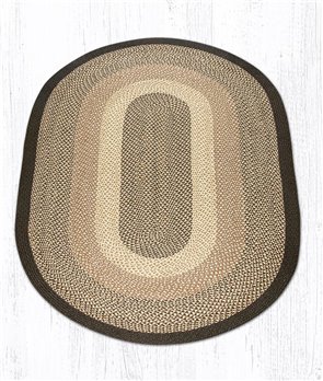 Chocolate/Natural Oval Braided Rug 5'x8'