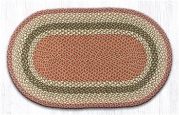 Olive/Burgundy/Gray Oval Braided Rug 27"x45"