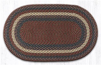 Burgundy/Gray Oval Braided Rug 27"x45"