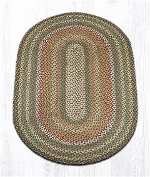 Fir/Ivory Oval Braided Rug 3'x5'