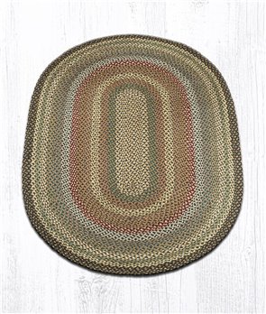 Fir/Ivory Oval Braided Rug 4'x6'