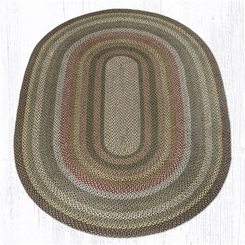 Fir/Ivory Oval Braided Rug 6'x9'