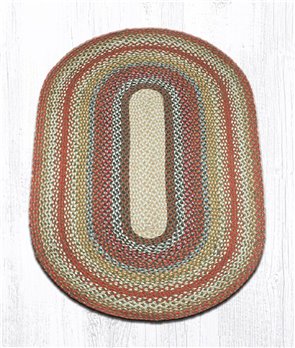 Honey/Vanilla/Ginger Oval Braided Rug 3'x5'