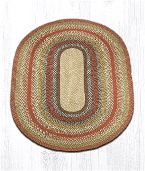 Honey/Vanilla/Ginger Oval Braided Rug 4'x6'