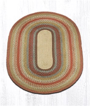 Honey/Vanilla/Ginger Oval Braided Rug 4'x6'