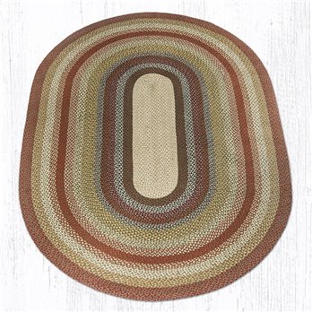 Honey/Vanilla/Ginger Oval Braided Rug 6'x9'