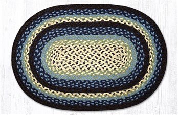 Blueberry/Cream Oval Braided Rug 20"x30"