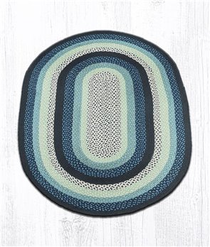 Blueberry/Cream Oval Braided Rug 4'x6'