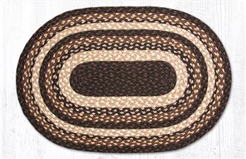 Mocha/Frappuccino Oval Braided Rug 20"x30"