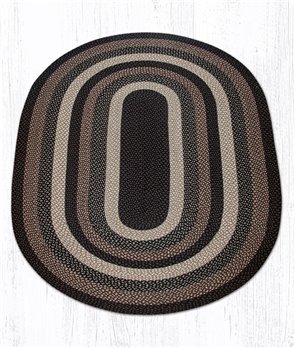 Mocha/Frappuccino Oval Braided Rug 5'x8'