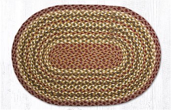 Olive/Burgundy/Gray Oval Braided Rug 20"x30"