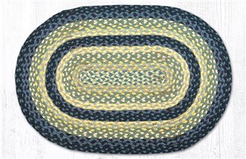 Breezy Blue/Taupe/Ivory Oval Braided Rug 20"x30"