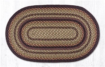 Black Cherry/Chocolate/Cream Oval Braided Rug 27"x45"