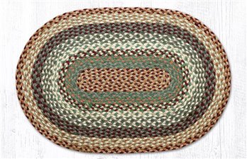 Buttermilk/Cranberry Oval Braided Rug 20"x30"