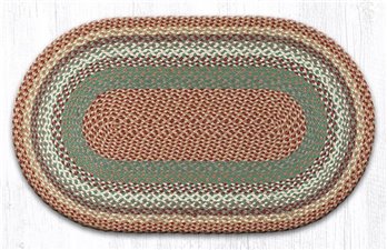 Buttermilk/Cranberry Oval Braided Rug 27"x45"