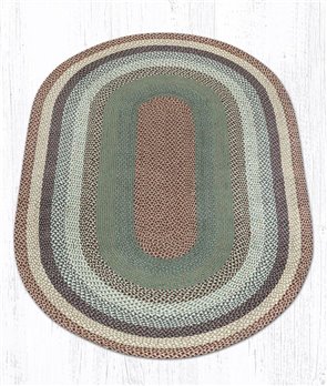 Buttermilk/Cranberry Oval Braided Rug 5'x8'