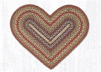 Honey/Vanilla/Ginger Heart Shaped Braided Rug 20"x30"