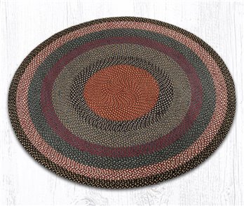 Burgundy/Blue/Gray Round Braided Rug 5.75'x5.75'